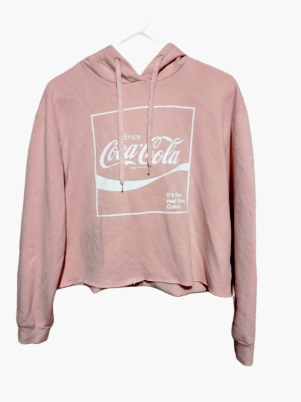 Coca-Cola Pink Cropped Hoodie | Vintage Style Graphic Sweatshirt | Y2K Casual